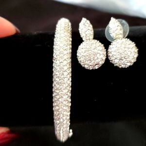 Crystal encrusted Bracelet & Earrings pierced Gorgeous